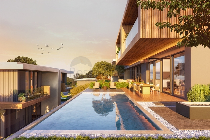 Villen im modernen Stil mit Seeblick.