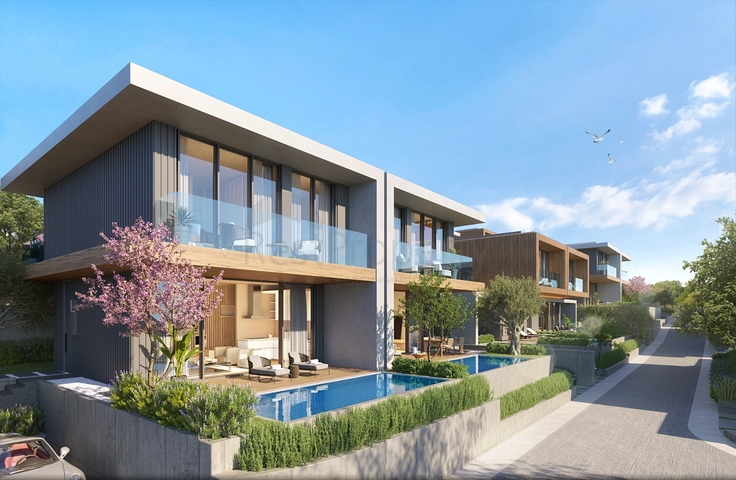 Villen im modernen Stil mit Seeblick.