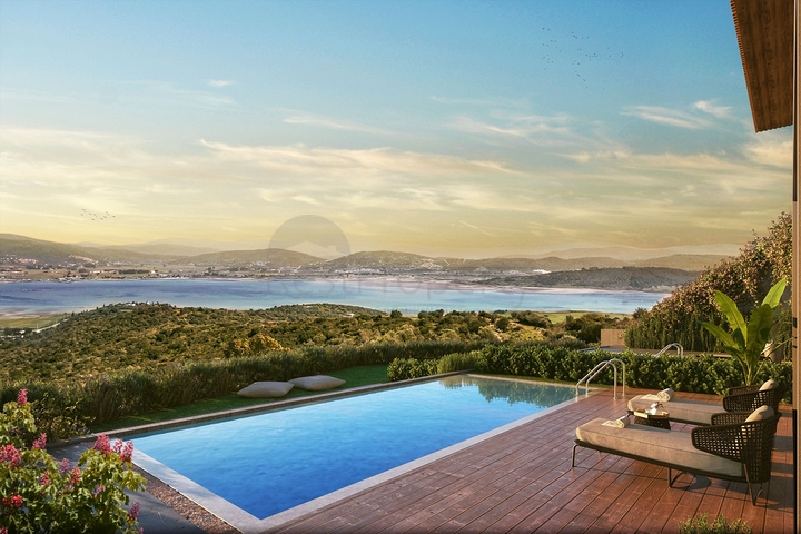 Villen im modernen Stil mit Seeblick.