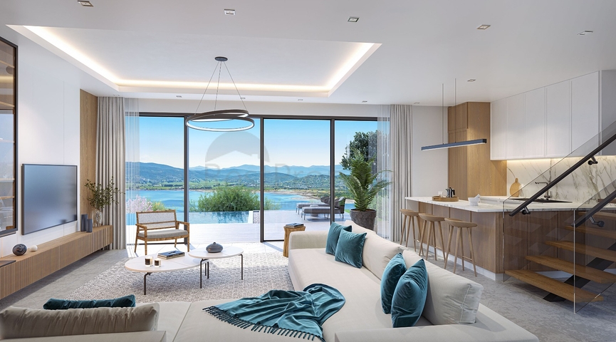 Villen im modernen Stil mit Seeblick.