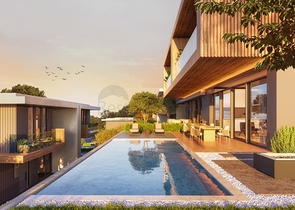 Villen im modernen Stil mit Seeblick.