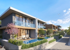 Villen im modernen Stil mit Seeblick.