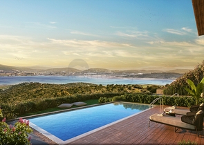 Villen im modernen Stil mit Seeblick.