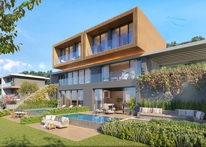 Villen im modernen Stil mit Seeblick.