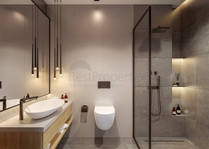 Villen im modernen Stil mit Seeblick.