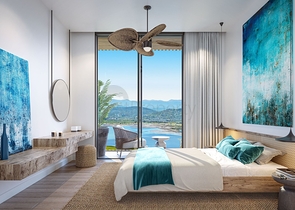 Villen im modernen Stil mit Seeblick.