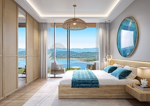 Villen im modernen Stil mit Seeblick.