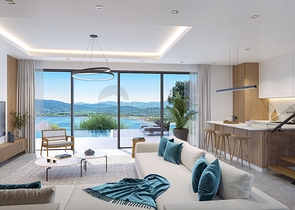 Villen im modernen Stil mit Seeblick.