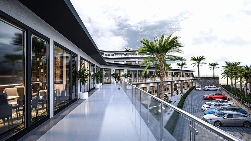 Ein idealer Apartmentkomplex, umgeben von üppigem Grün.