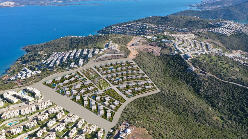 Ein idealer Apartmentkomplex, umgeben von üppigem Grün.