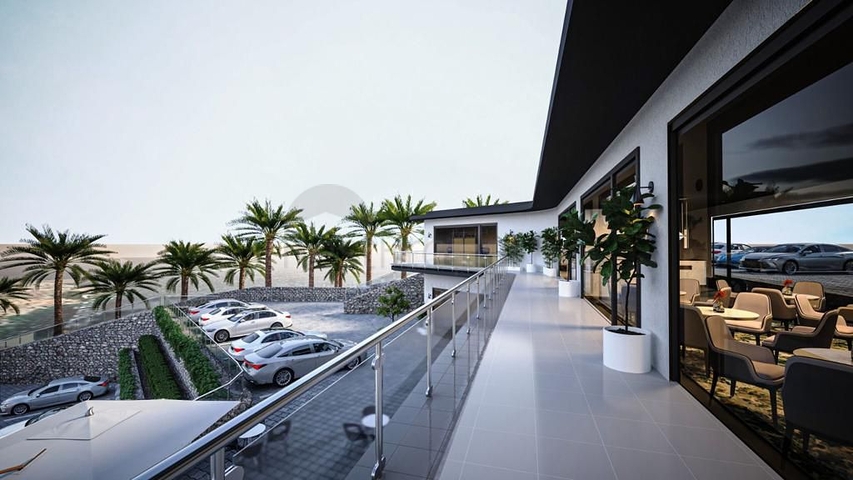 Ein idealer Apartmentkomplex, umgeben von üppigem Grün.