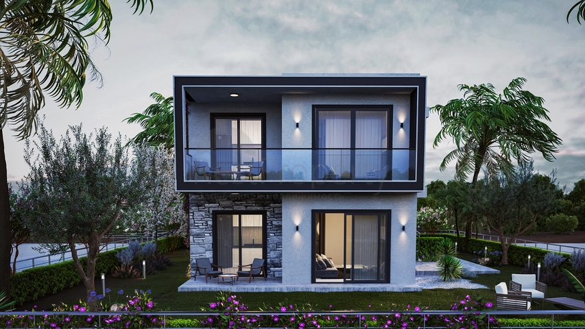 Ein idealer Apartmentkomplex, umgeben von üppigem Grün.