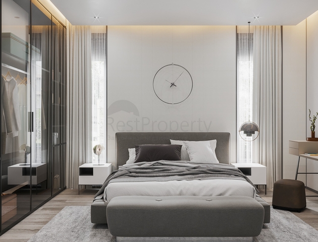 Ein idealer Apartmentkomplex, umgeben von üppigem Grün.