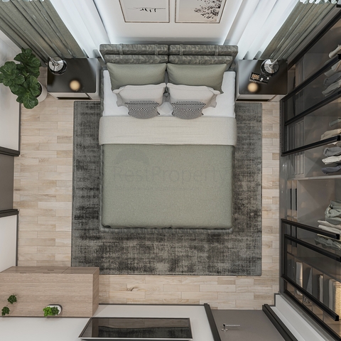 Ein idealer Apartmentkomplex, umgeben von üppigem Grün.