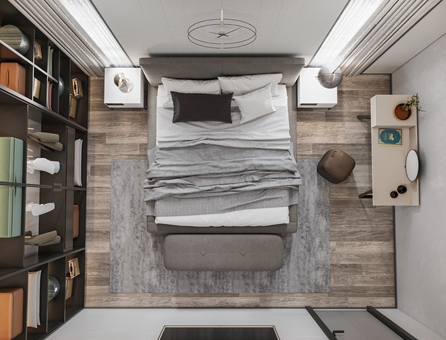 Ein idealer Apartmentkomplex, umgeben von üppigem Grün.