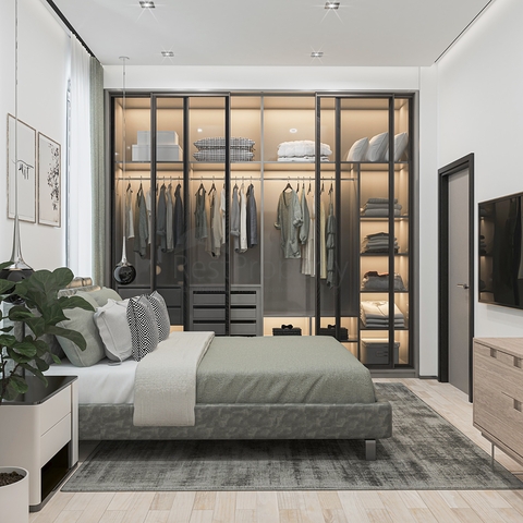 Ein idealer Apartmentkomplex, umgeben von üppigem Grün.