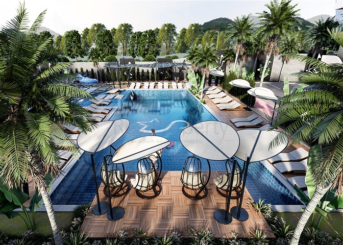 Komplex mit ganzjähriger Infrastruktur im grünen Viertel von Demirtas