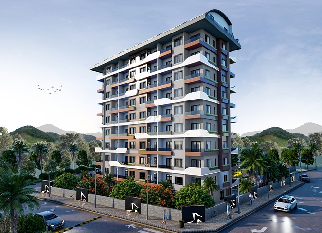 Komplex mit ganzjähriger Infrastruktur im grünen Viertel von Demirtas