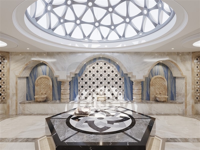 Komplex mit ganzjähriger Infrastruktur im grünen Viertel von Demirtas