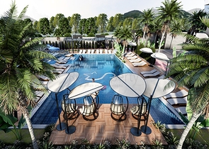 Komplex mit ganzjähriger Infrastruktur im grünen Viertel von Demirtas