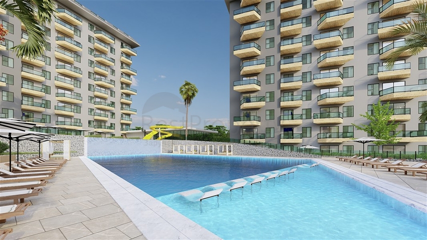 1+1 Wohnung in einem neu gebauten Haus im Stadtteil Avsallar