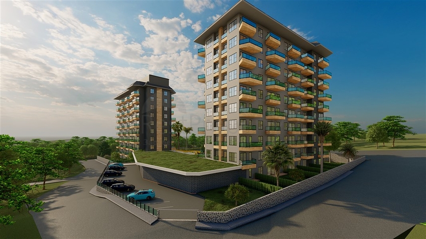 1+1 Wohnung in einem neu gebauten Haus im Stadtteil Avsallar