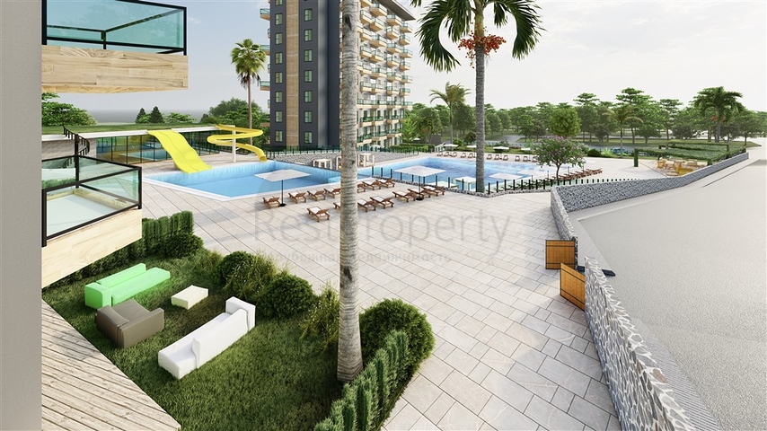 1+1 Wohnung in einem neu gebauten Haus im Stadtteil Avsallar