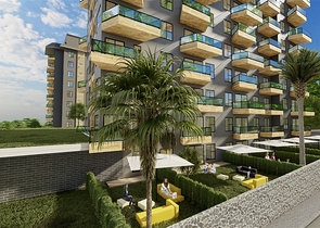 1+1 Wohnung in einem neu gebauten Haus im Stadtteil Avsallar