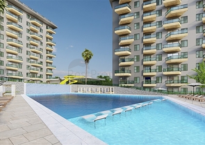 1+1 Wohnung in einem neu gebauten Haus im Stadtteil Avsallar