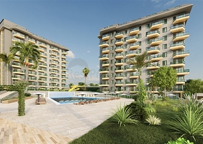 1+1 Wohnung in einem neu gebauten Haus im Stadtteil Avsallar