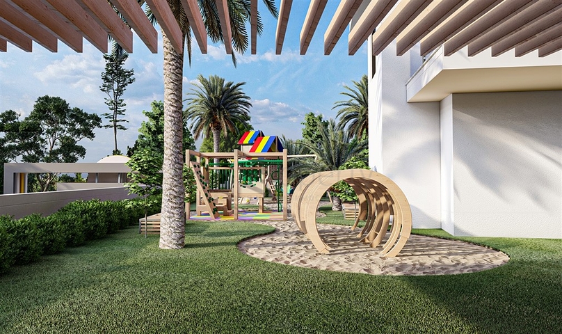 Zweizimmerwohnung mit Panoramablick auf die Berge im Stadtteil Mahmutlar