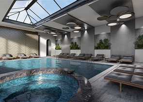 Zweizimmerwohnung mit Panoramablick auf die Berge im Stadtteil Mahmutlar