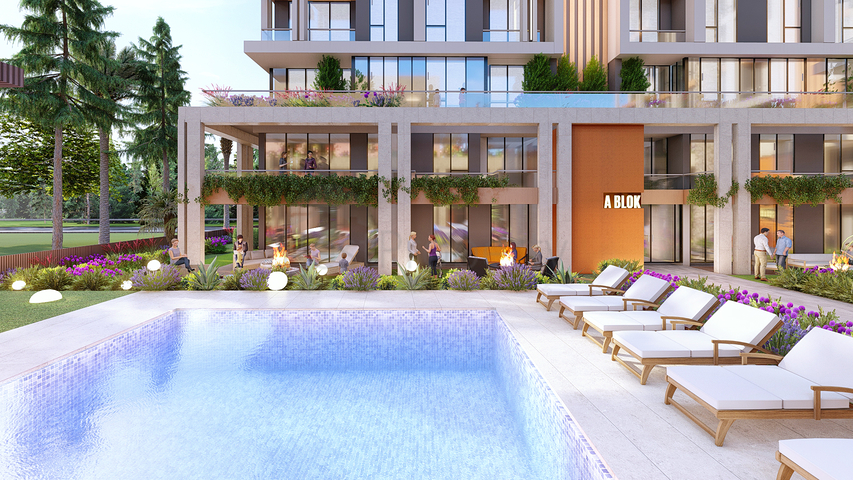 Investitionsprojekt in der Baugrubenphase in der Gegend von Sanjaktepe