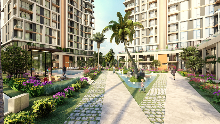 Investitionsprojekt in der Baugrubenphase in der Gegend von Sanjaktepe