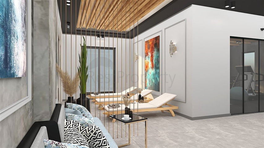 Ein moderner Boutique-Komplex in beiden