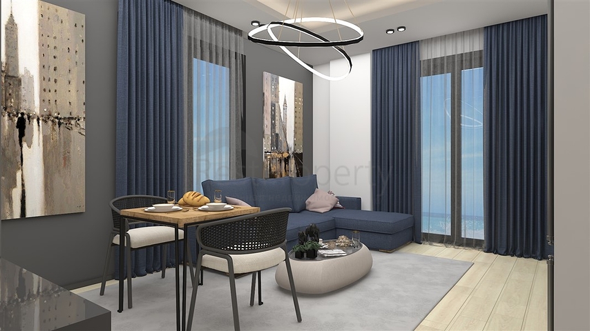 Ein moderner Boutique-Komplex in beiden