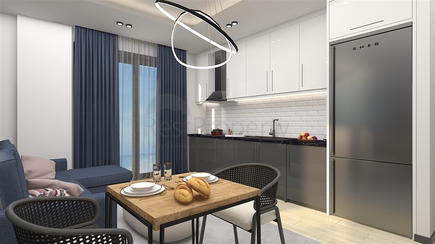 Ein moderner Boutique-Komplex in beiden