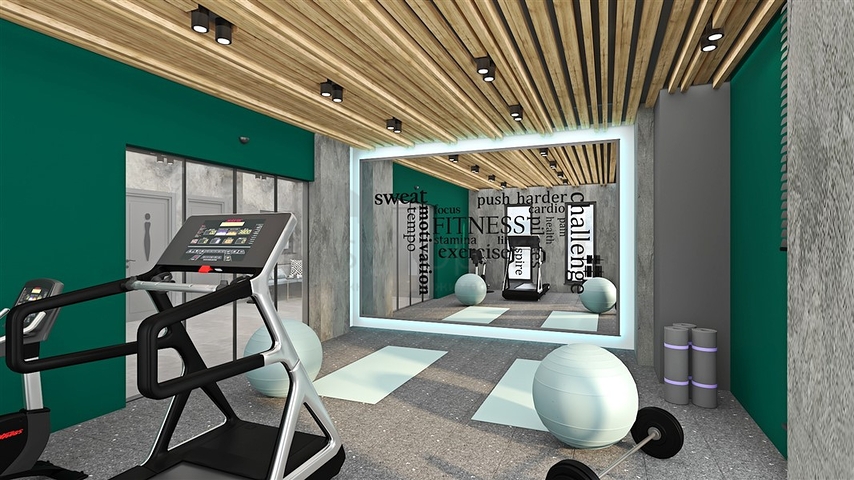 Ein moderner Boutique-Komplex in beiden