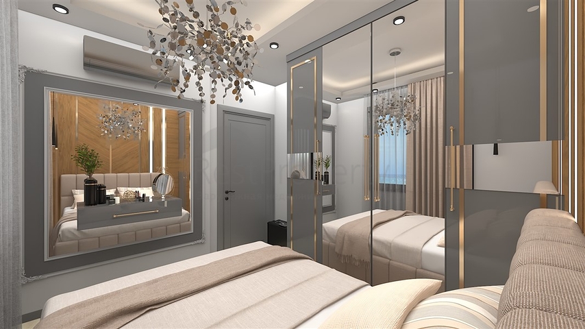 Ein moderner Boutique-Komplex in beiden