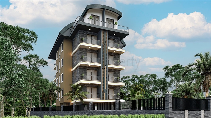 Ein moderner Boutique-Komplex in beiden