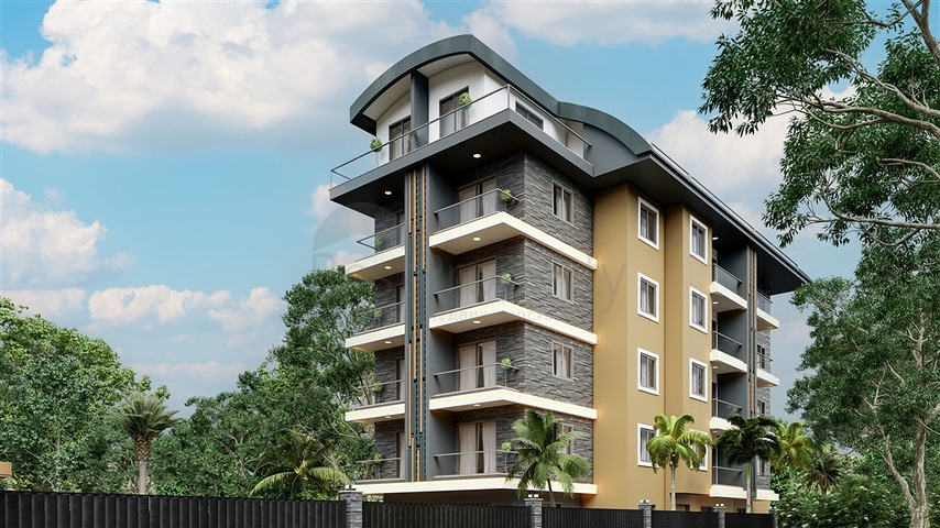 Ein moderner Boutique-Komplex in beiden