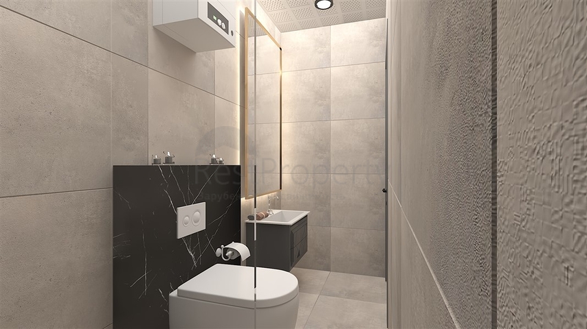 Ein moderner Boutique-Komplex in beiden