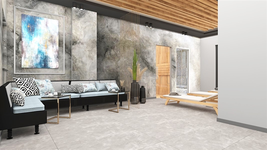 Ein moderner Boutique-Komplex in beiden