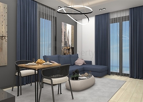 Ein moderner Boutique-Komplex in beiden