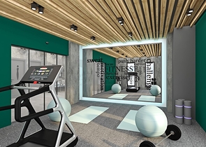 Ein moderner Boutique-Komplex in beiden