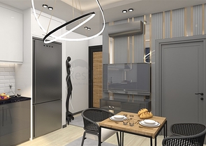 Ein moderner Boutique-Komplex in beiden