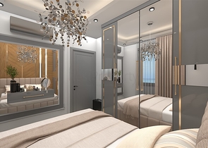 Ein moderner Boutique-Komplex in beiden