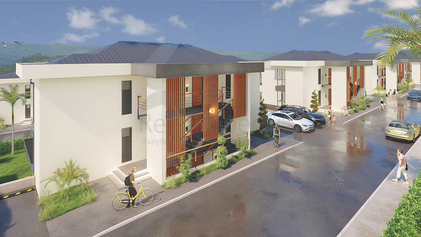 Das 2+1 Apartment im Eco-Komplex ist von Nadelwäldern in der Gegend von Dortepe am östlichen Ende von Bodrum umgeben.