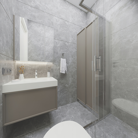 Das 2+1 Apartment im Eco-Komplex ist von Nadelwäldern in der Gegend von Dortepe am östlichen Ende von Bodrum umgeben.