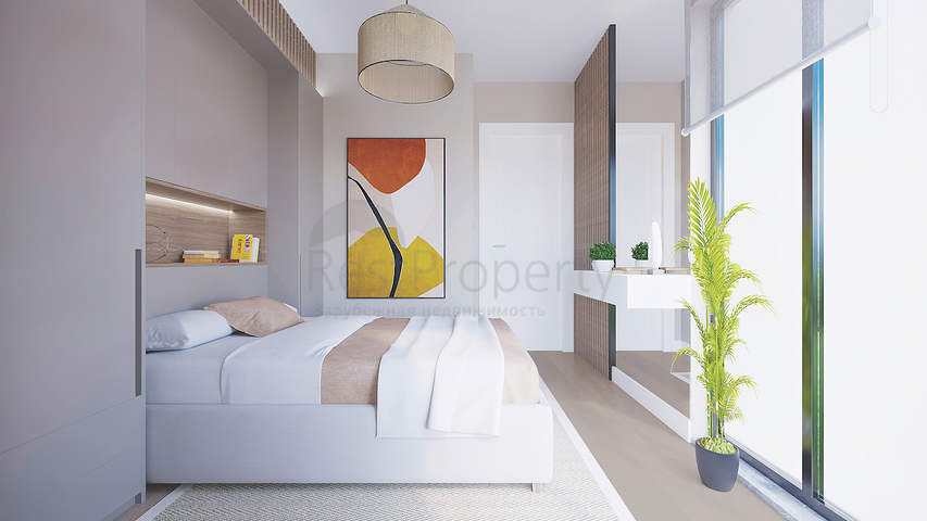 Das 2+1 Apartment im Eco-Komplex ist von Nadelwäldern in der Gegend von Dortepe am östlichen Ende von Bodrum umgeben.